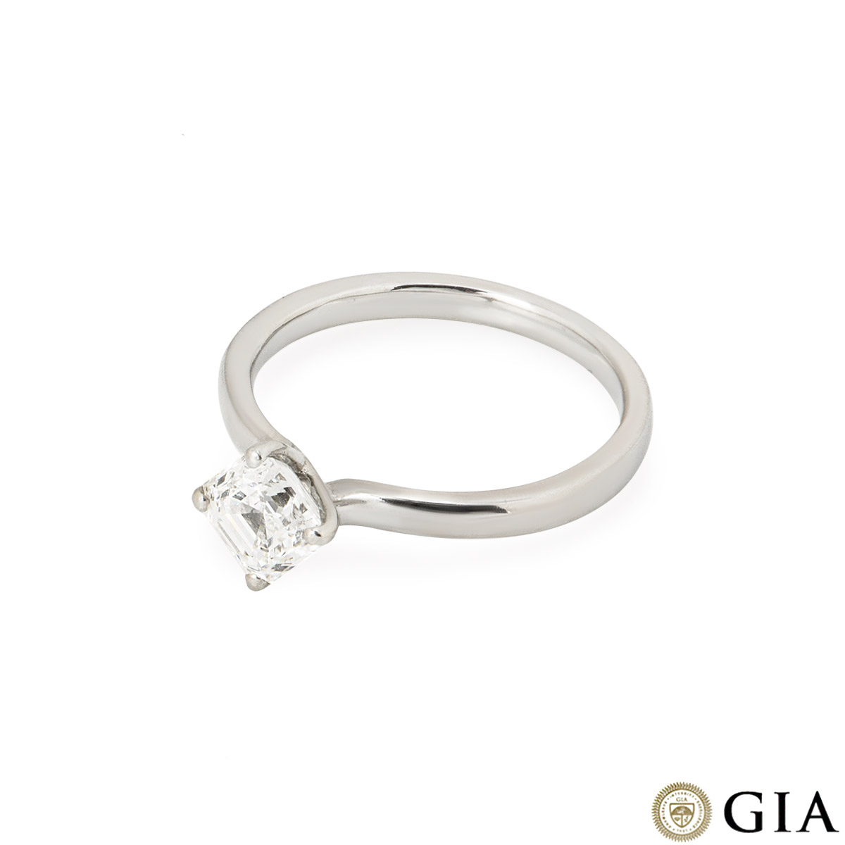 Platinum Asscher Cut Diamond Ring 1.00ct G/VS2